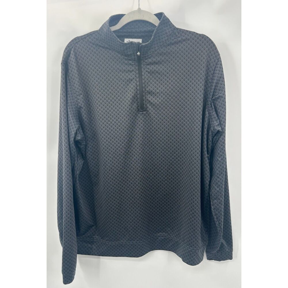 Peter Millar Men's Skull Clubs Quarter-Zip Pullover Troon North Gray Size L